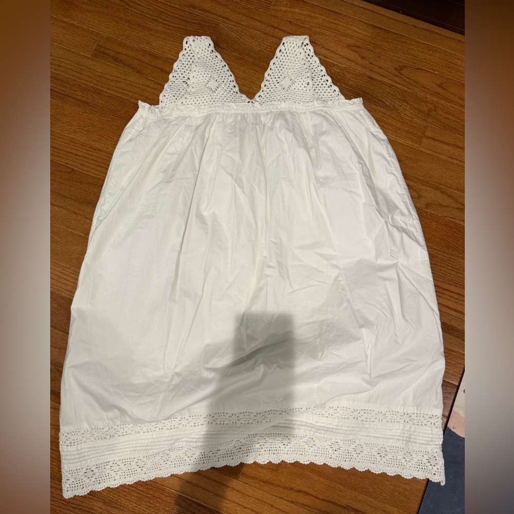 Doen White Lace Trim Dress